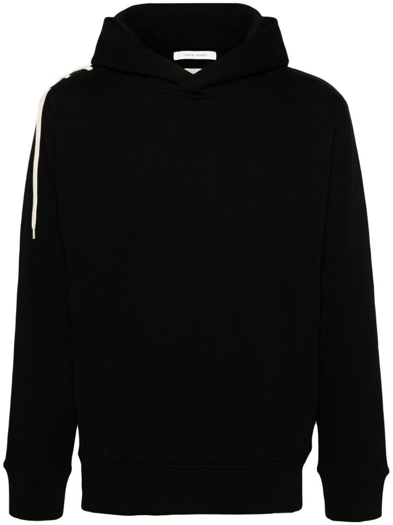Black Laced Organic Cotton Hoodie
