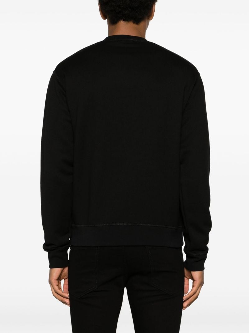 Black Icon Print Cotton Sweatshirt