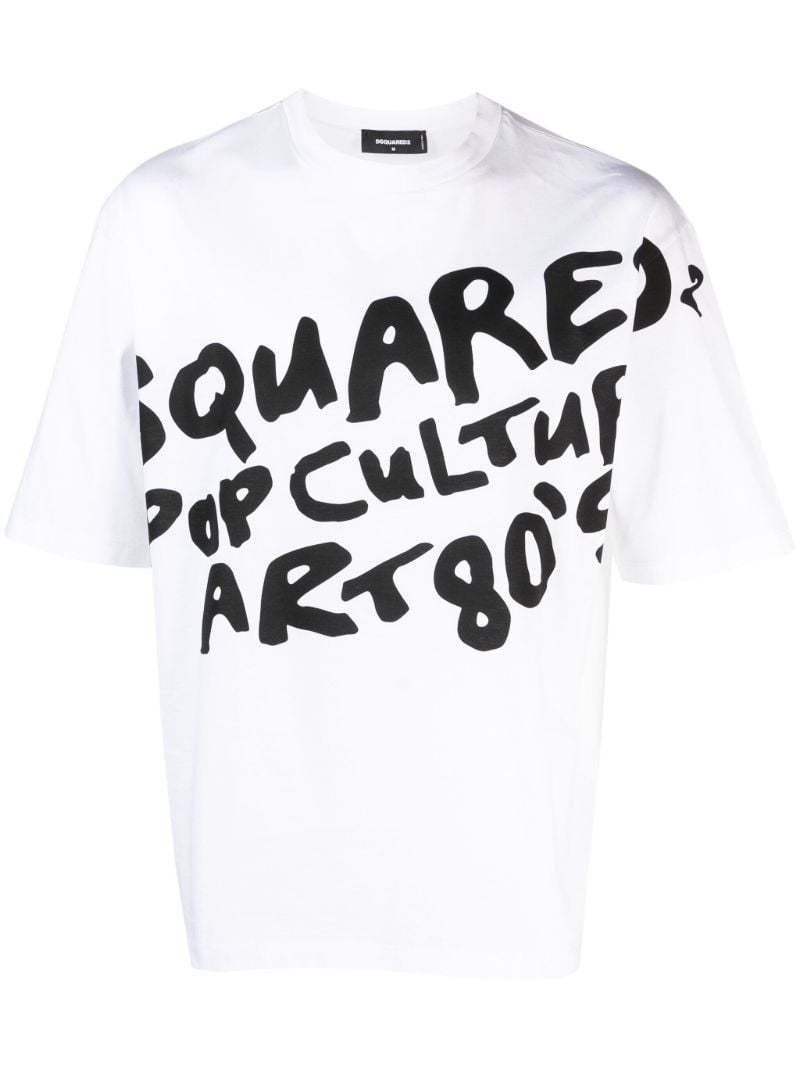 White Pop Culture Art Cotton T-shirt