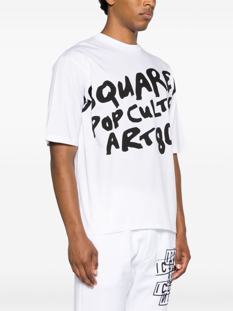 White Pop Culture Art Cotton T-shirt
