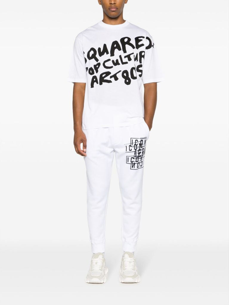 White Pop Culture Art Cotton T-shirt