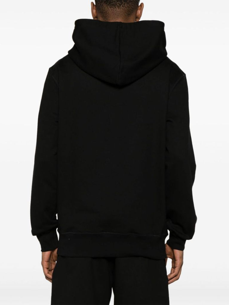 Black Graffiti-print Cotton Hoodie