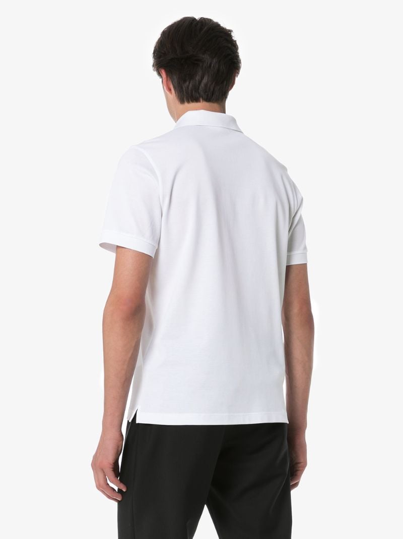 White Invisible Logo Tag Polo Shirt