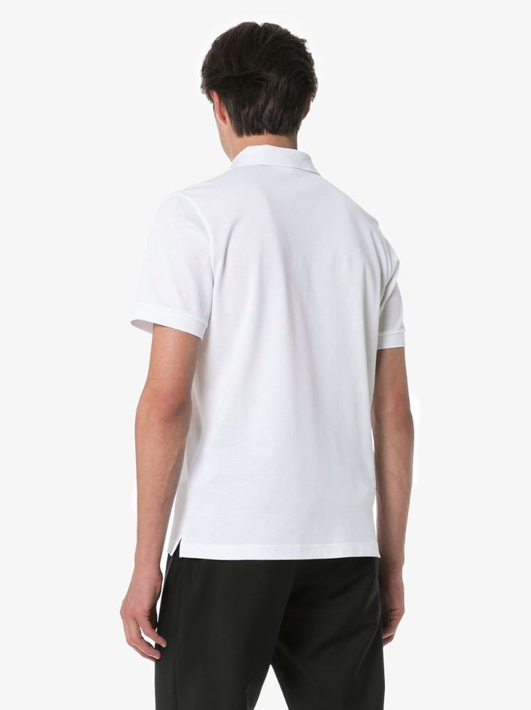 White Invisible Logo Tag Polo Shirt