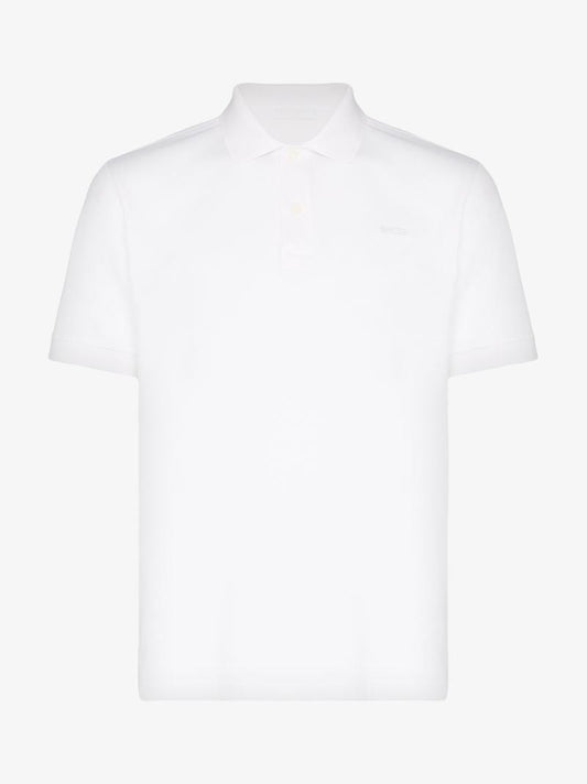 White Invisible Logo Tag Polo Shirt