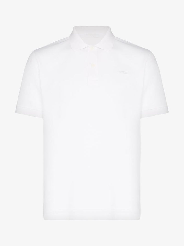 White Invisible Logo Tag Polo Shirt