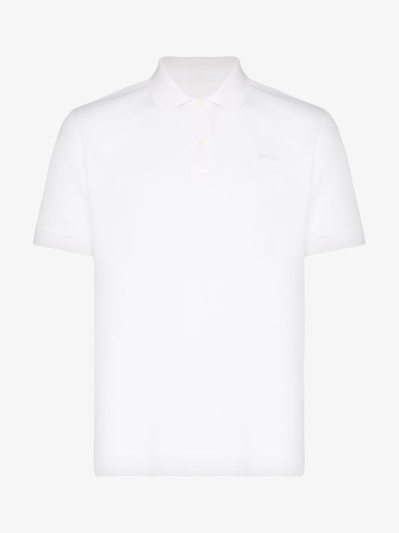 White Invisible Logo Tag Polo Shirt