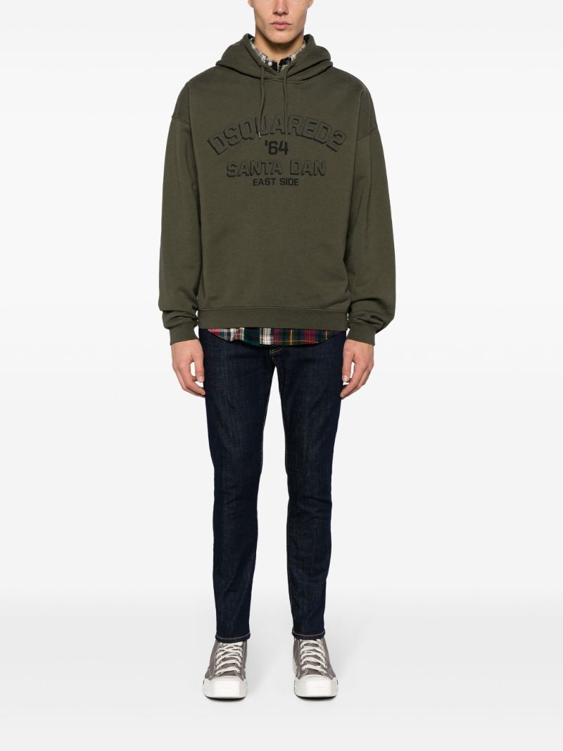 Blue Contrast Stitching Skinny Jeans