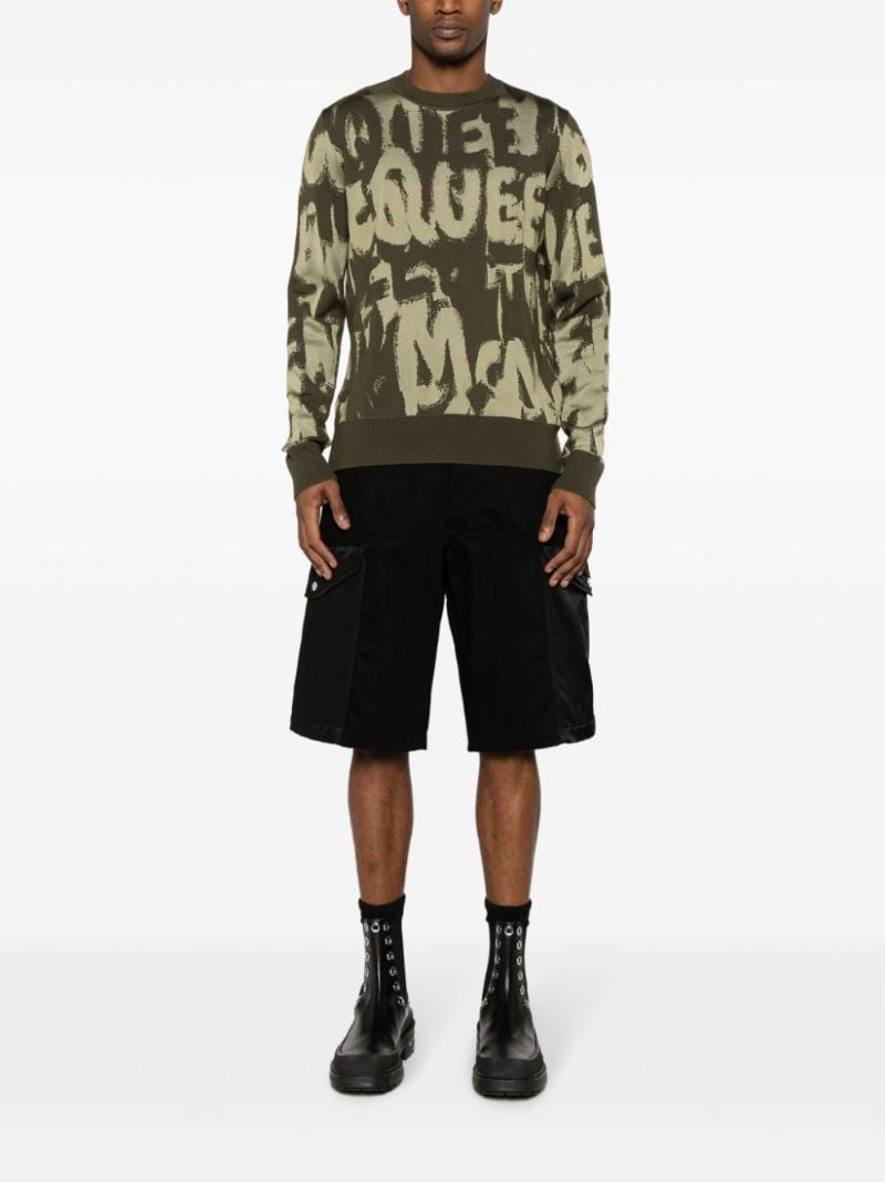 Black Hybrid Denim Cargo Shorts