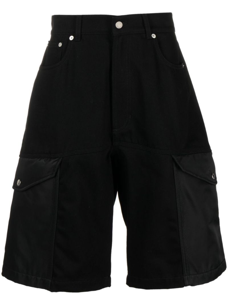 Black Hybrid Denim Cargo Shorts
