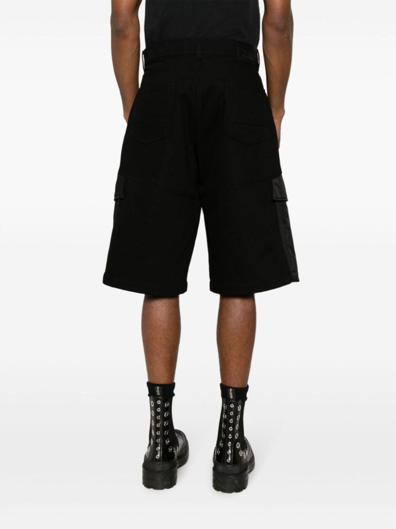 Black Hybrid Denim Cargo Shorts