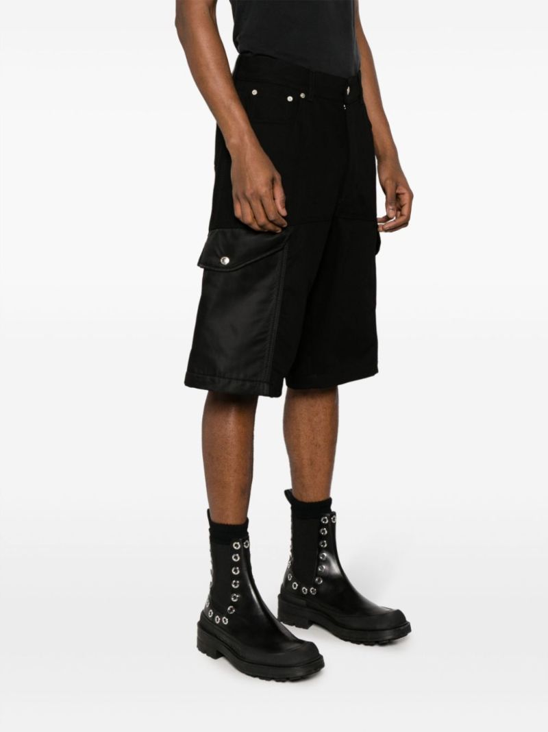 Black Hybrid Denim Cargo Shorts