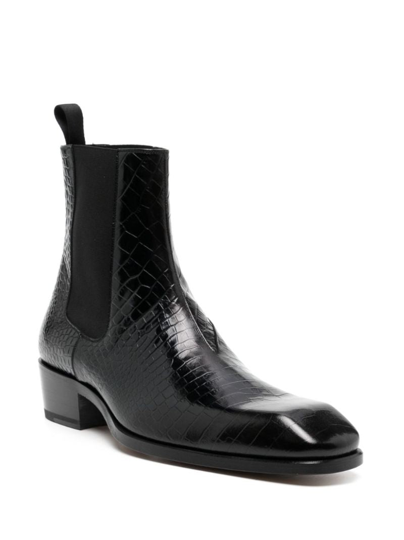 Black Bailey Leather Ankle Boots