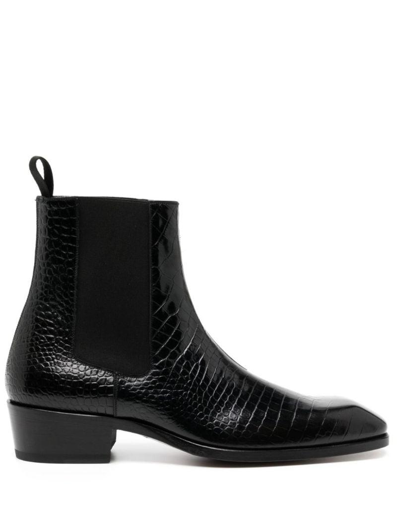 Black Bailey Leather Ankle Boots