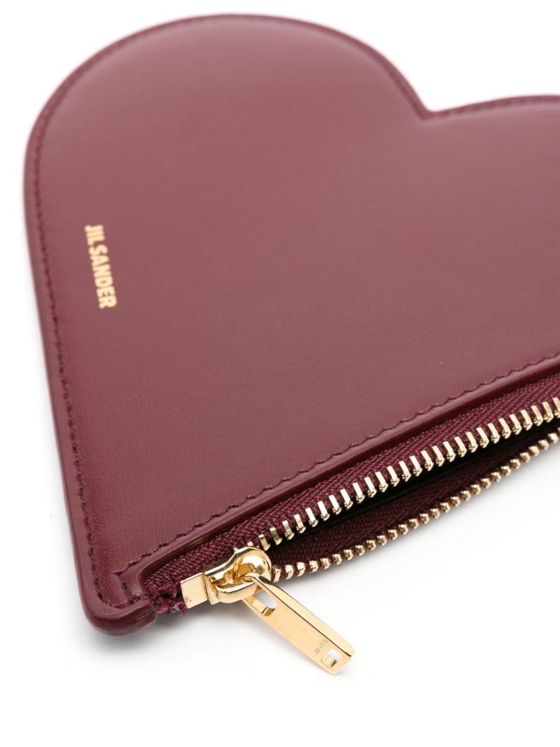 Red Heart-shaped Leather Pouch