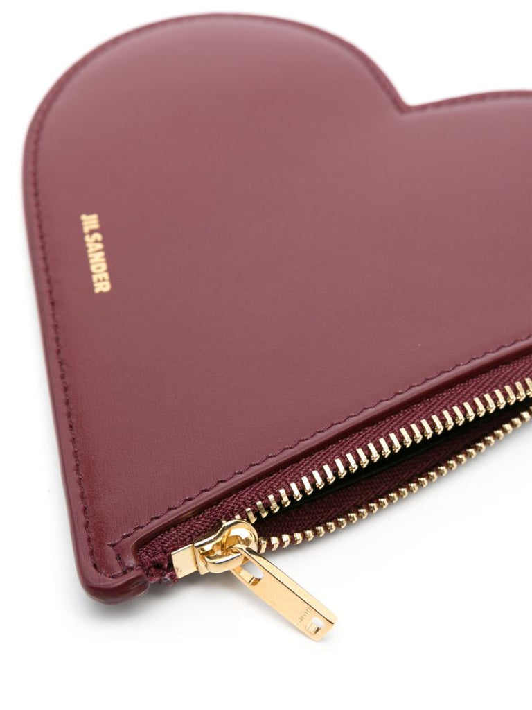 Red Heart-shaped Leather Pouch