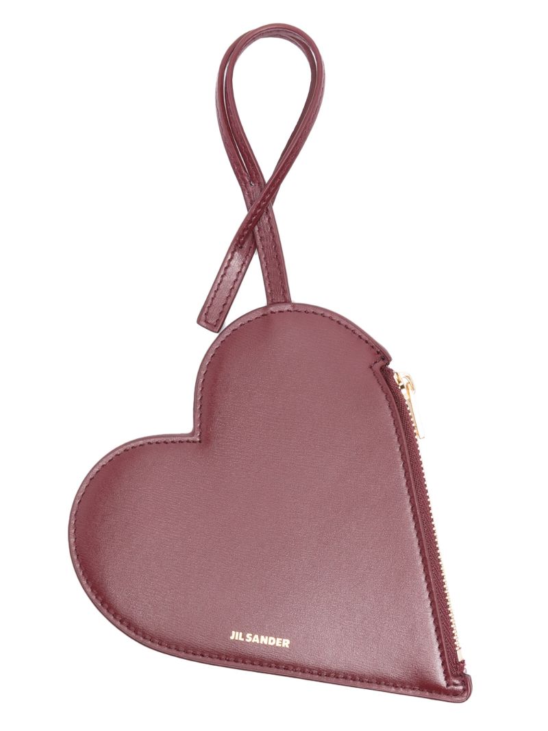 Red Heart-shaped Leather Pouch