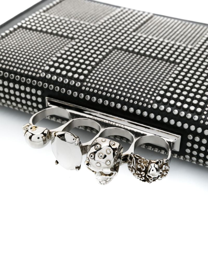 Black the Knuckle Studded Clutch Bag