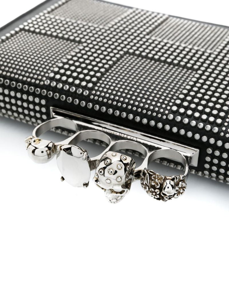 Black the Knuckle Studded Clutch Bag