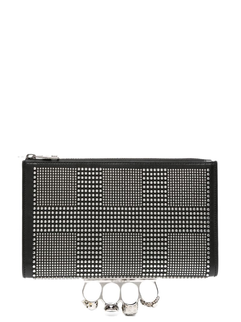 Black the Knuckle Studded Clutch Bag