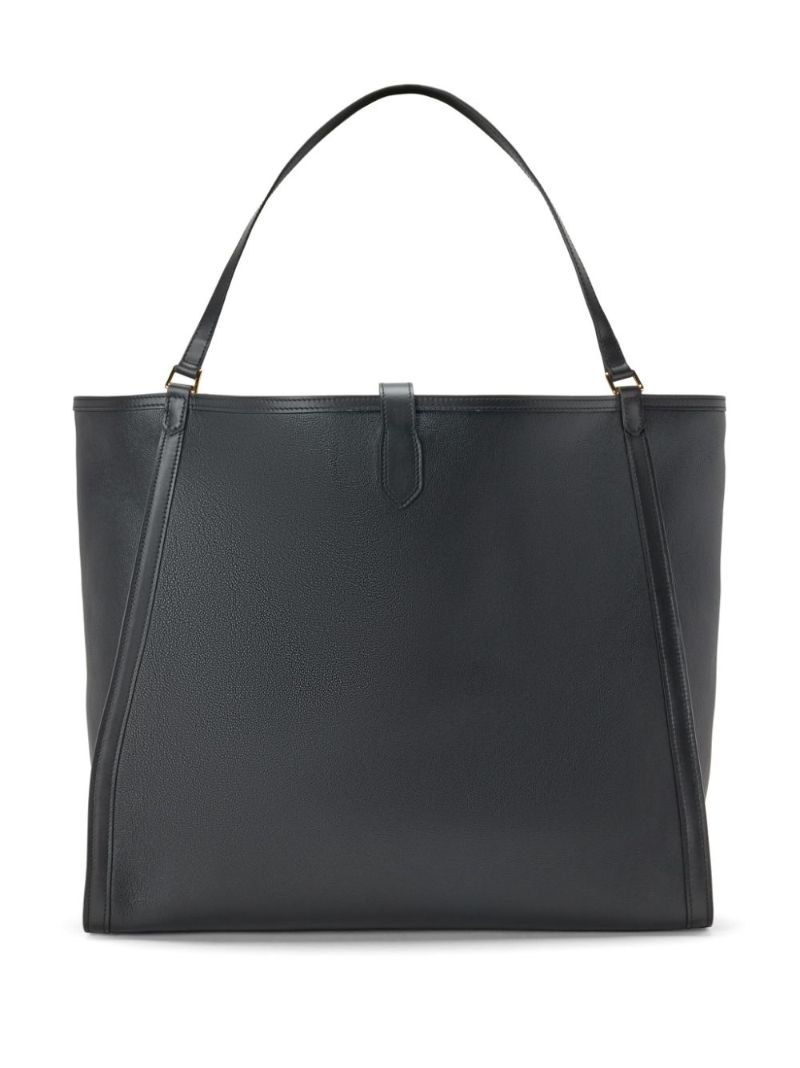 Black Large Leather Tote Bag