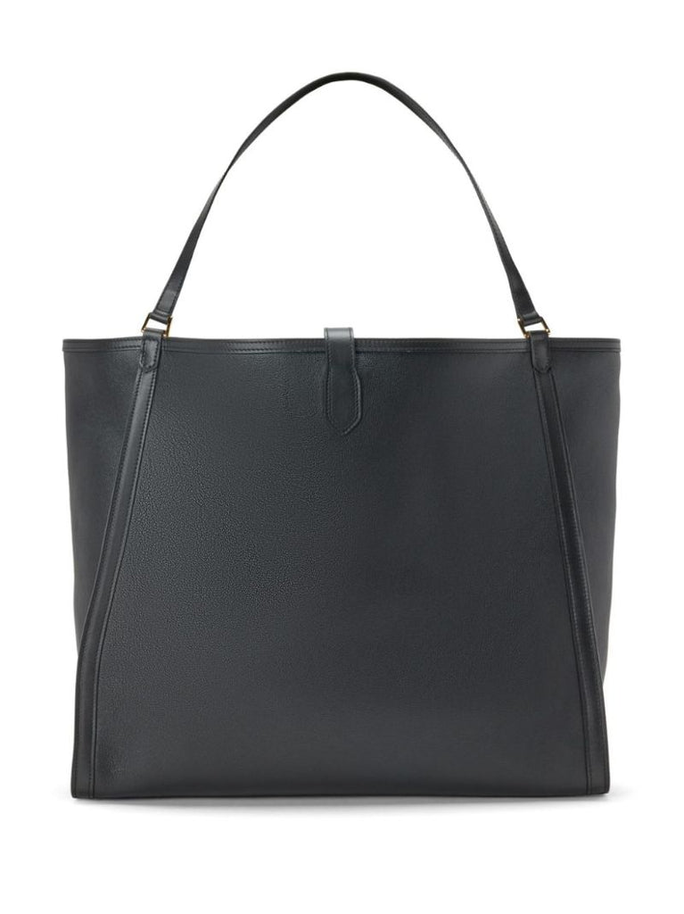 Black Large Leather Tote Bag