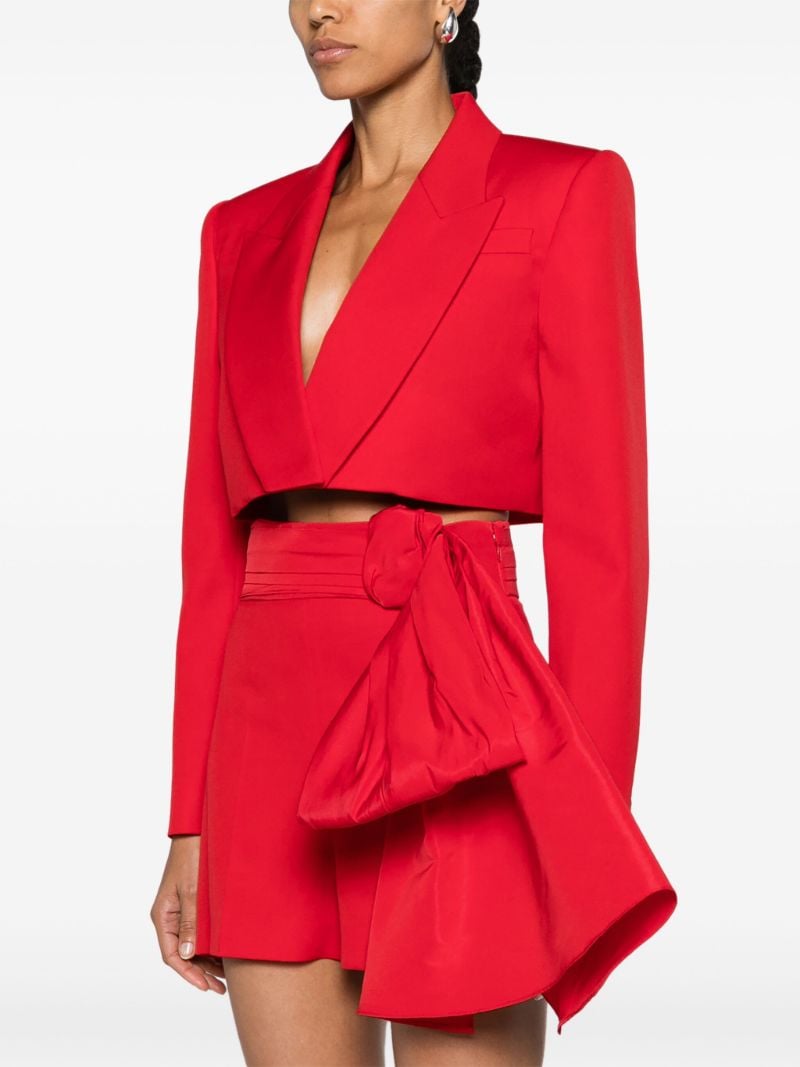 Red Cropped Wool Blazer