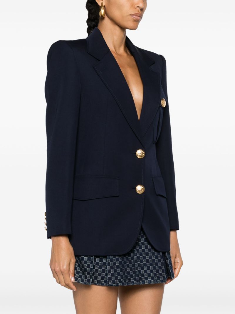 Blue Double-breasted Wool Blazer