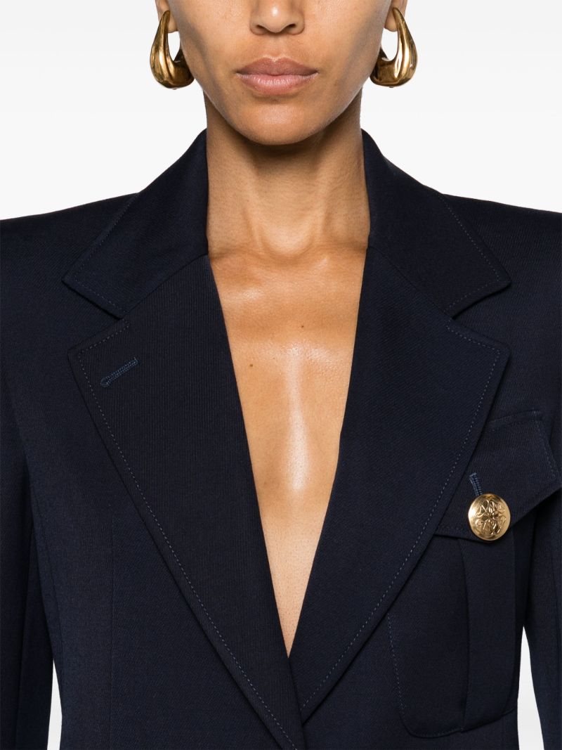 Blue Double-breasted Wool Blazer