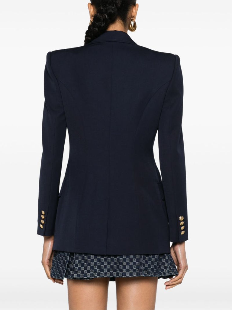 Blue Double-breasted Wool Blazer