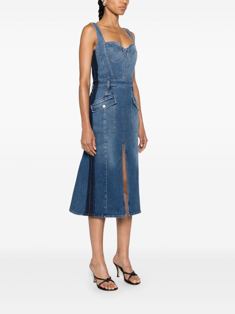 Blue Sleeveless Denim Midi Dress