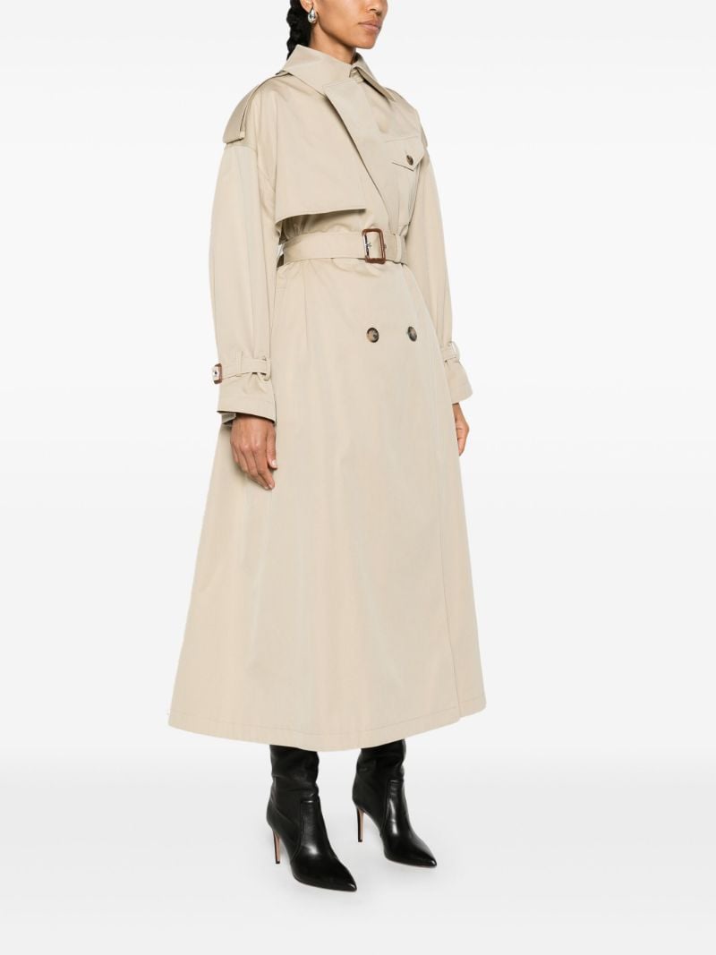 Neutral Belted A-line Trench Coat