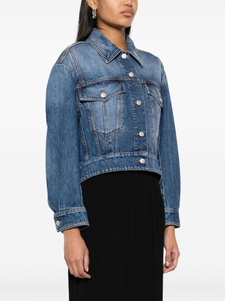 Blue Cropped Denim Jacket