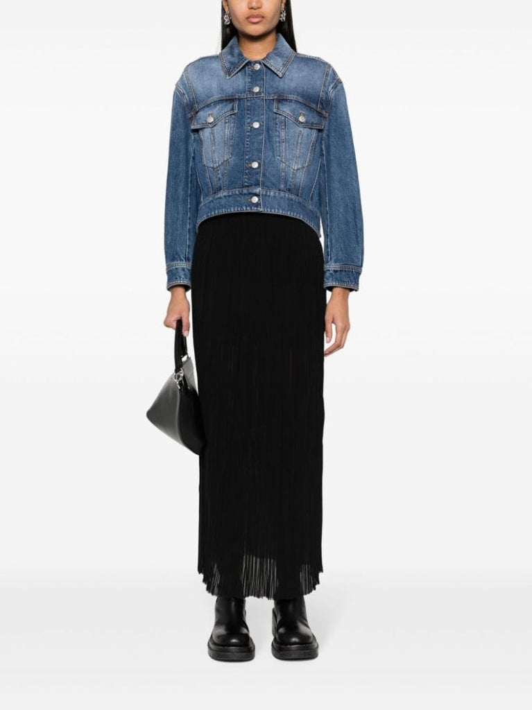 Blue Cropped Denim Jacket