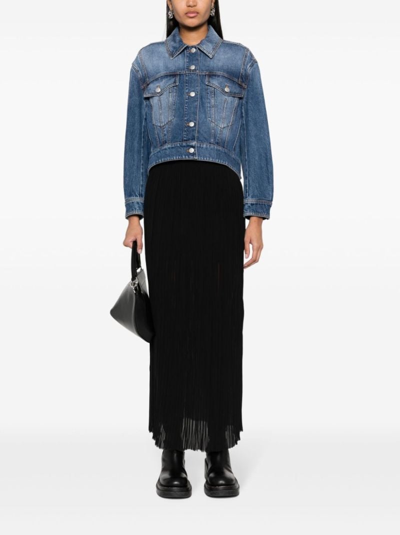 Blue Cropped Denim Jacket