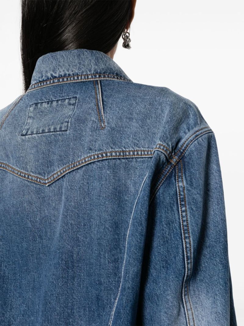 Blue Cropped Denim Jacket