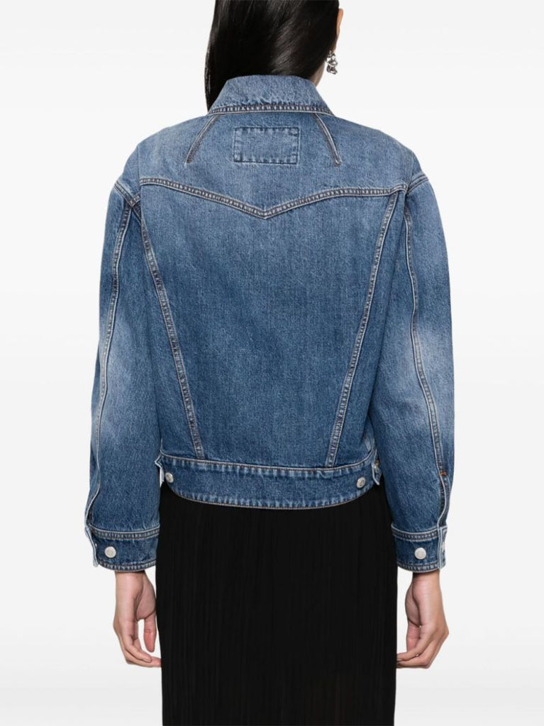 Blue Cropped Denim Jacket