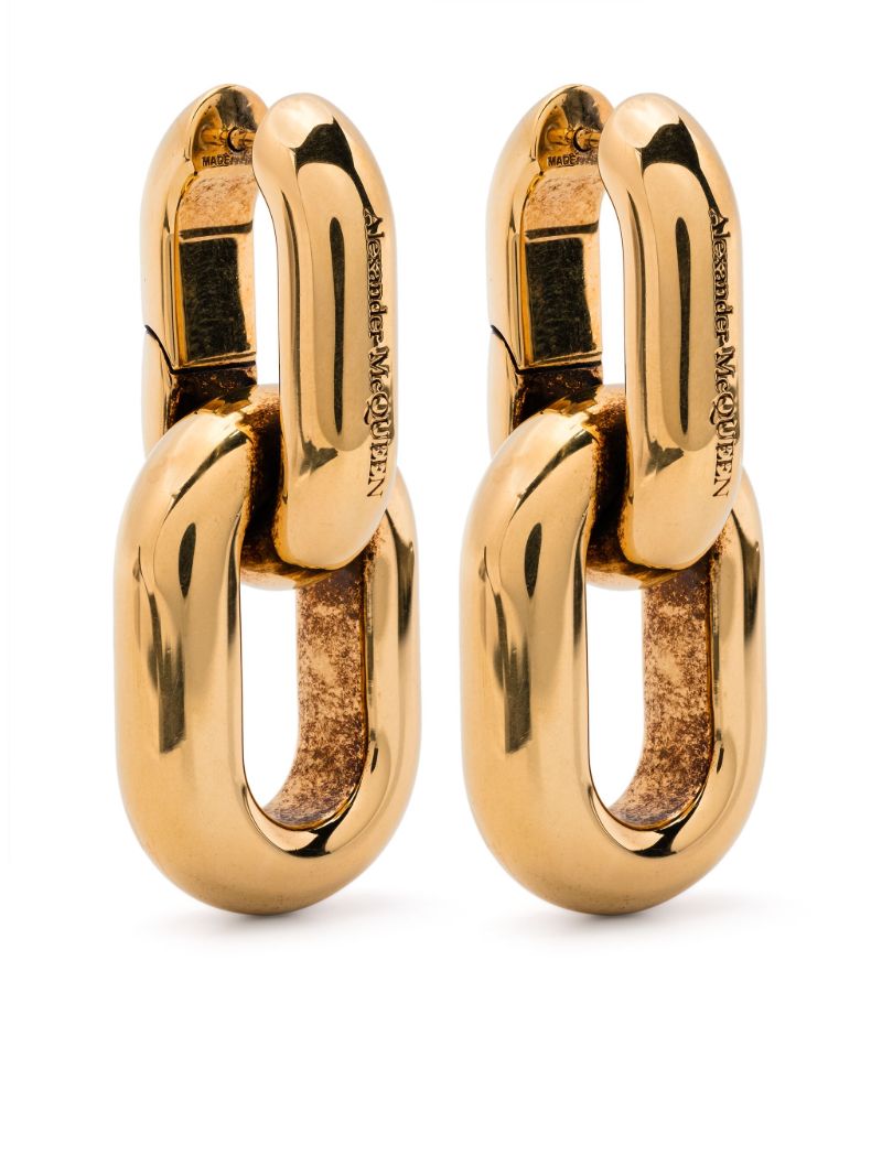 Gold-tone Peak Chain Earrings