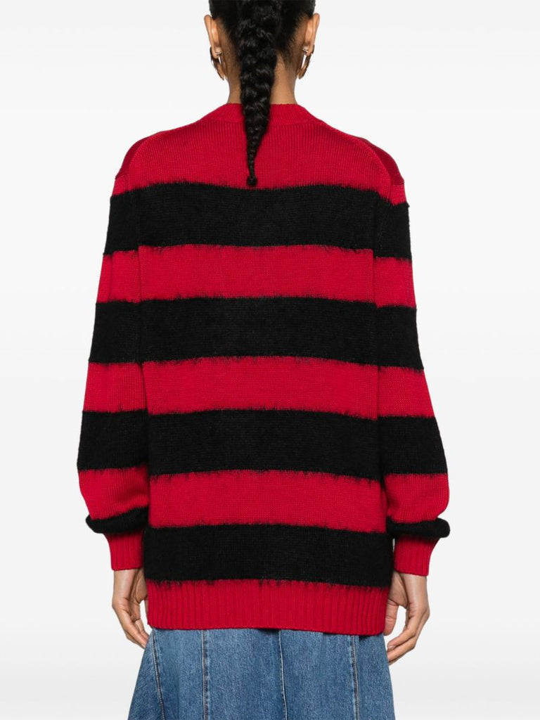 Red and Black Stripe-pattern Jumper