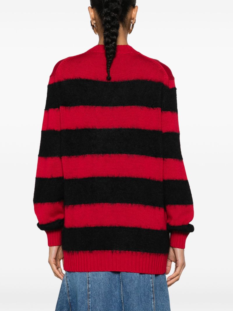 Red and Black Stripe-pattern Jumper