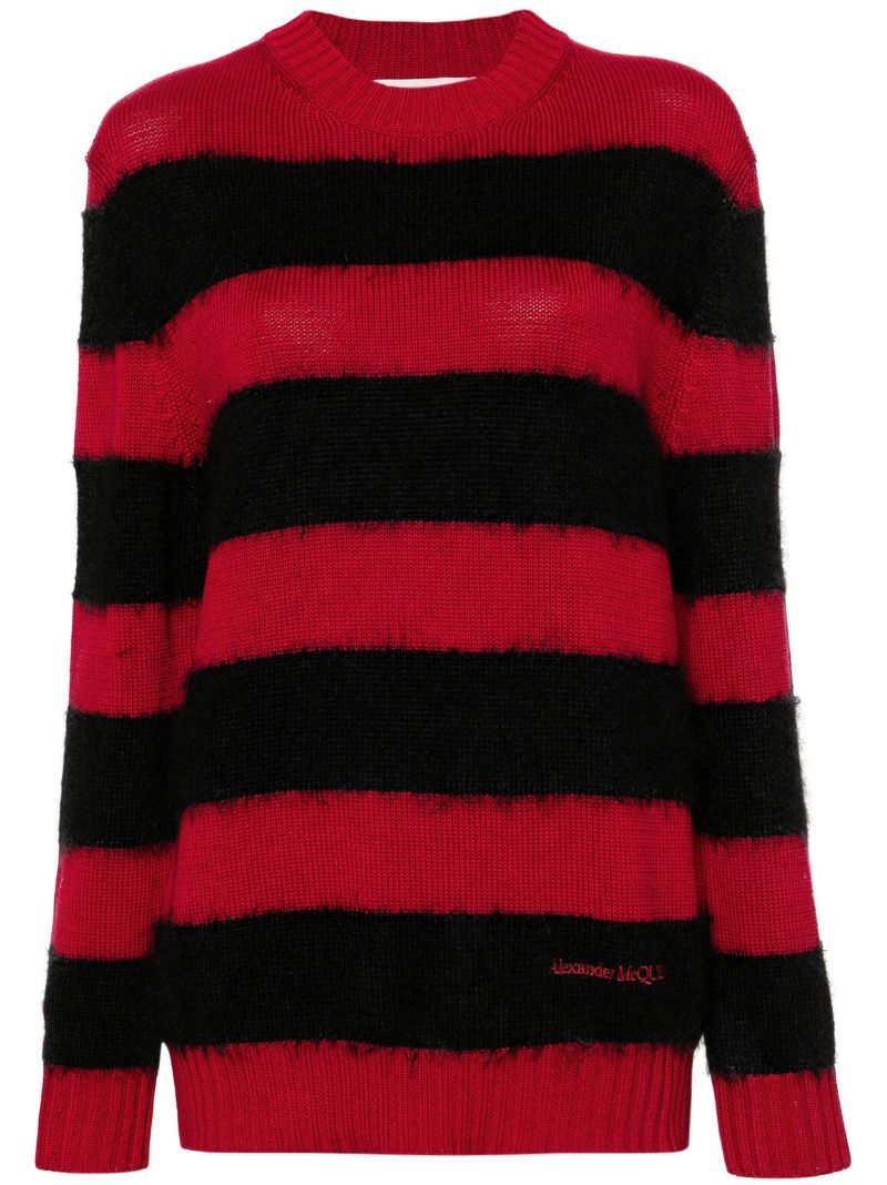 Red and Black Stripe-pattern Jumper