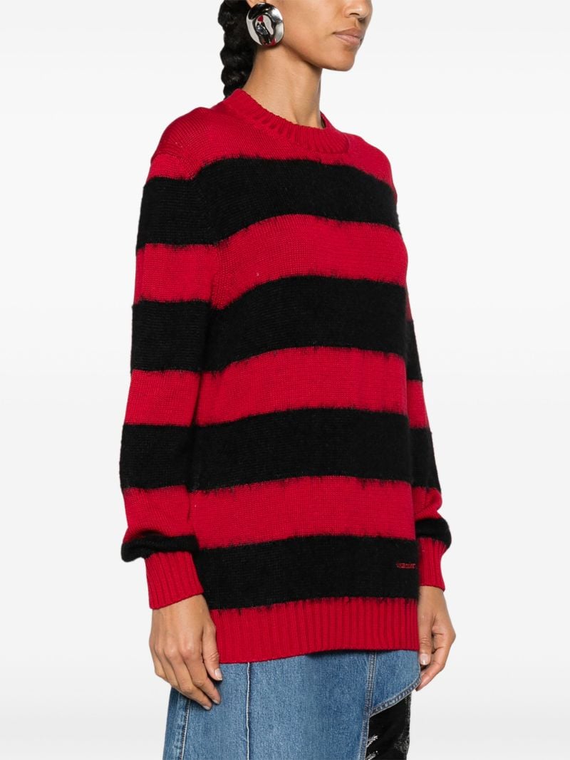 Red and Black Stripe-pattern Jumper