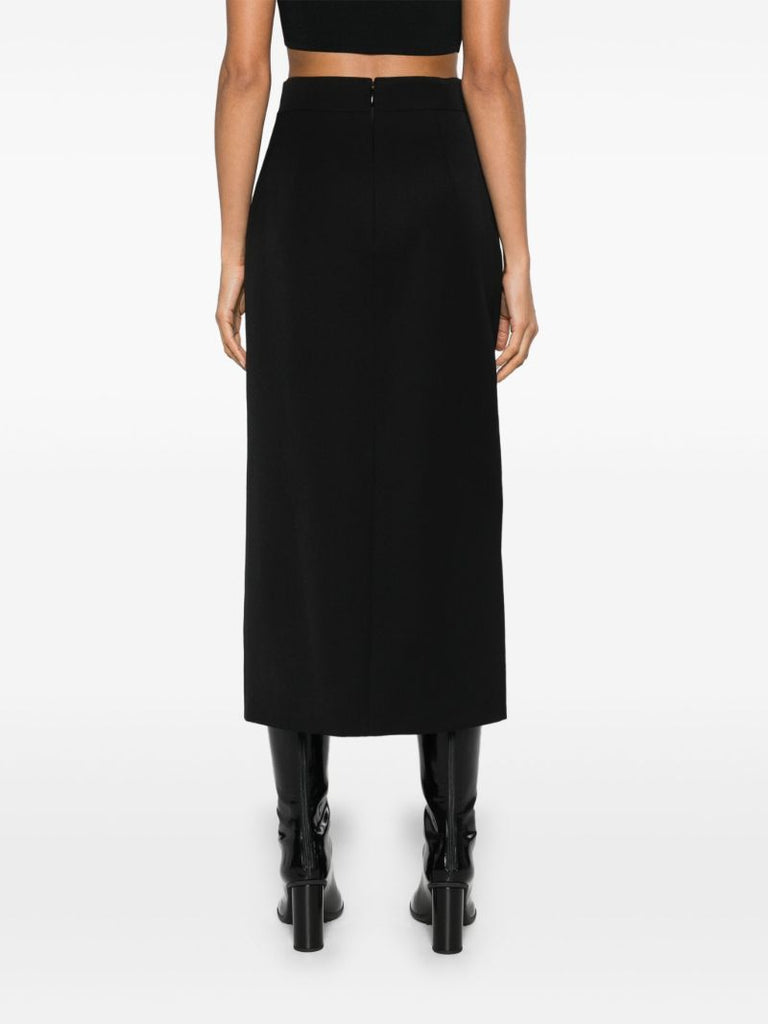 Black Wool Maxi Skirt