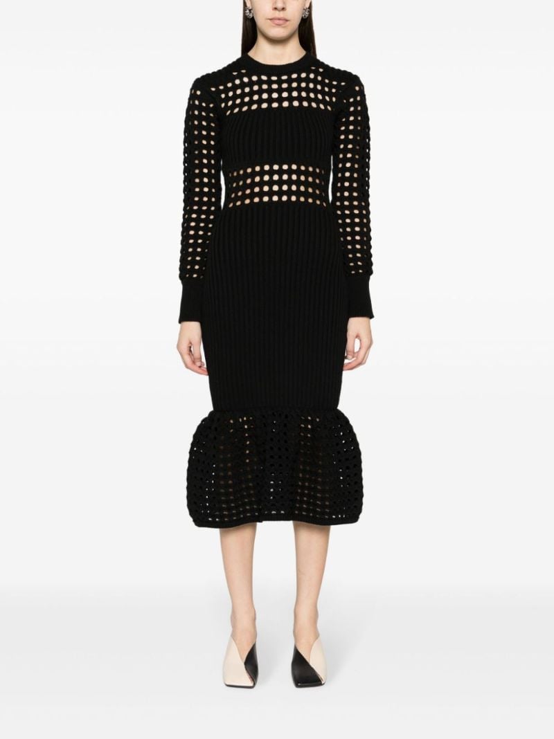 Black Mesh Knit Dress