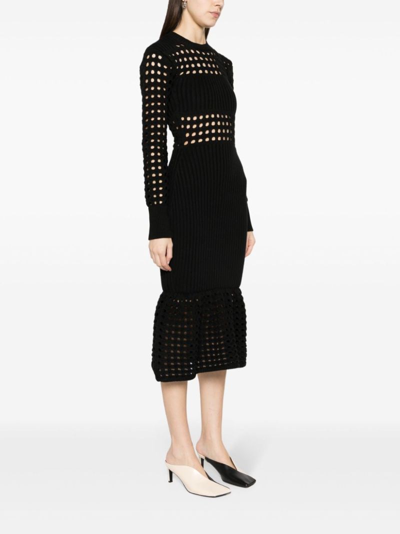 Black Mesh Knit Dress