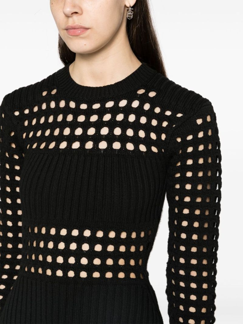 Black Mesh Knit Dress
