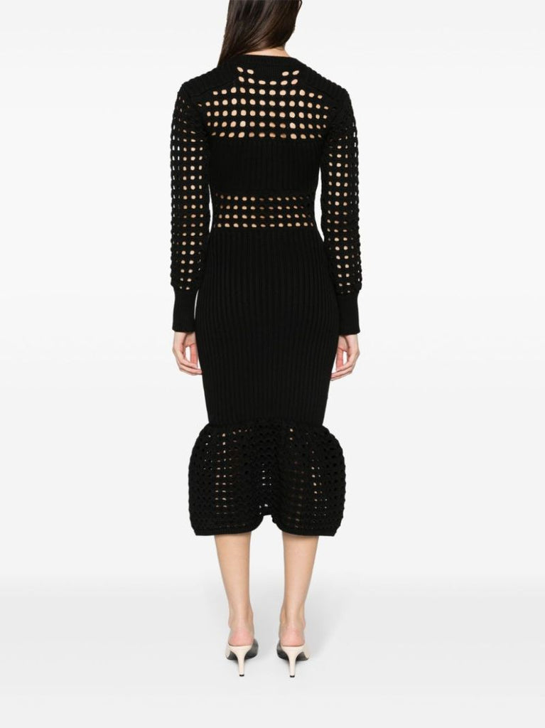 Black Mesh Knit Dress