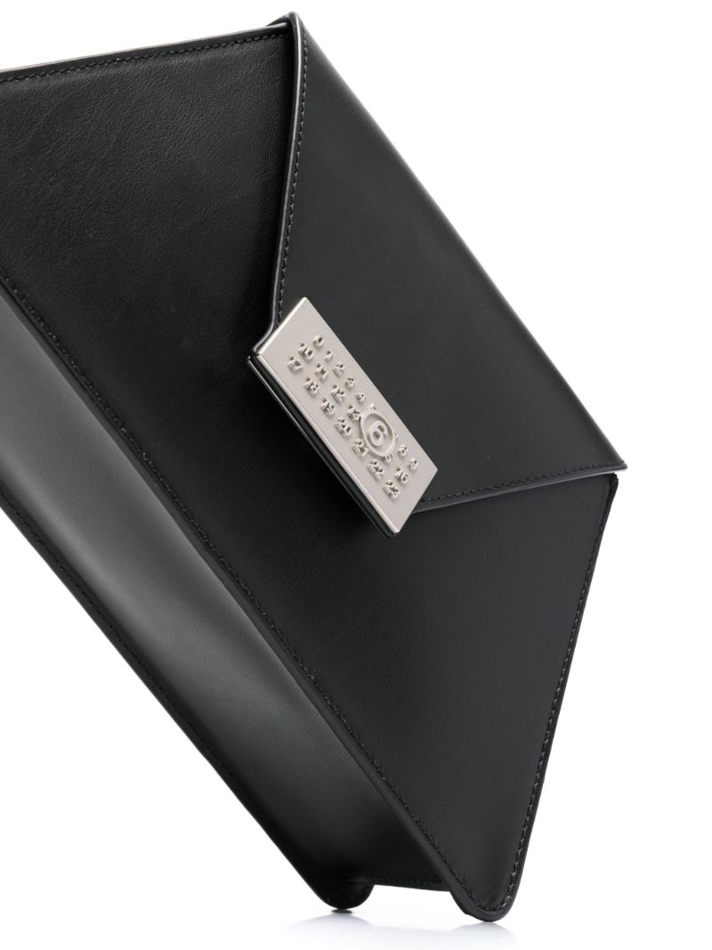 Black Numeric Medium Leather Shoulder Bag
