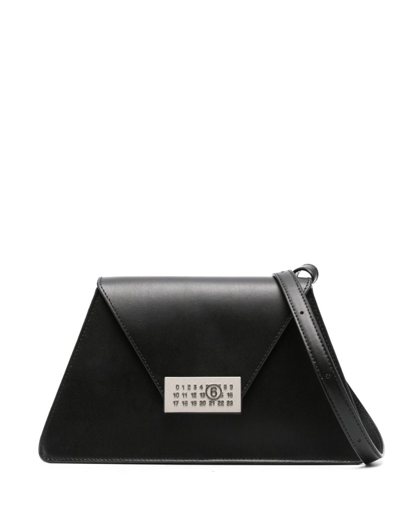 Black Numeric Medium Leather Shoulder Bag