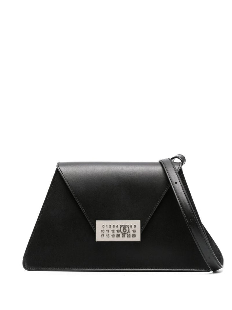 Black Numeric Medium Leather Shoulder Bag